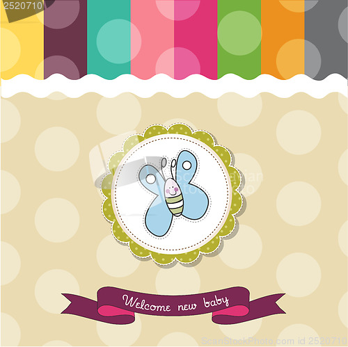 Image of cute baby shower card with butterfly