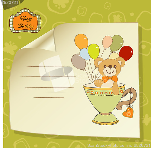 Image of baby shower card with cute teddy bear