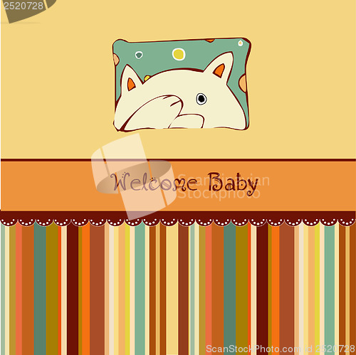 Image of Birth card announcement with cat