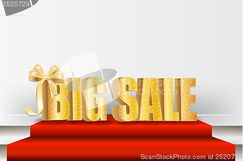 Image of 3D big sale, made of pure, beautiful luxury gold