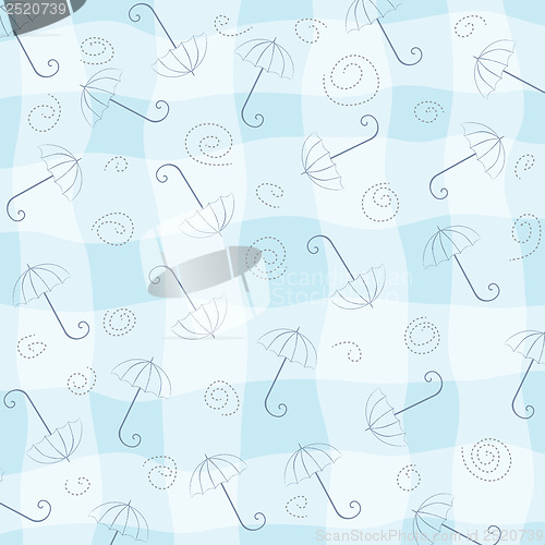 Image of childish seamless pattern with umbrellas