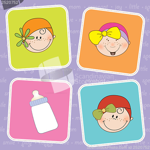 Image of cute greeting card with small girl