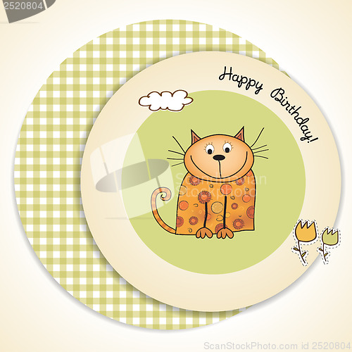 Image of new baby shower card with cat