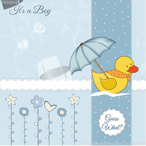 Image of baby  shower card with duck toy