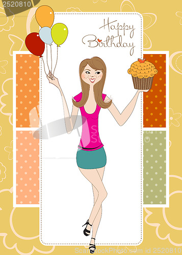 Image of Sweet Sixteen Birthday card with young girl