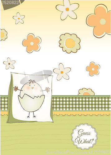 Image of welcome baby card with chicken