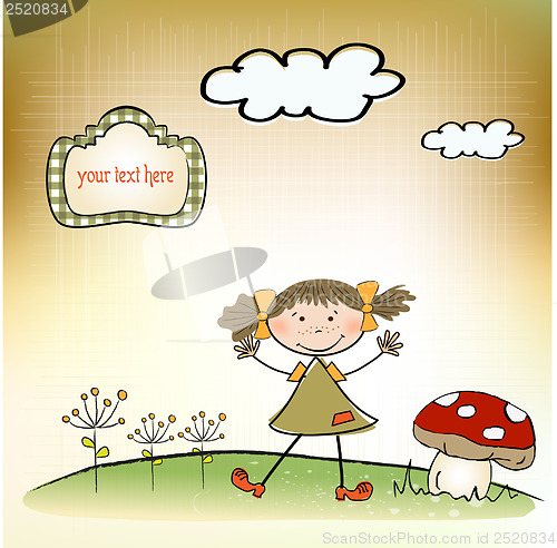 Image of fun background with little girl