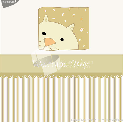 Image of new baby shower card with cat