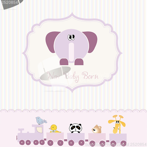 Image of romantic baby girl announcement card