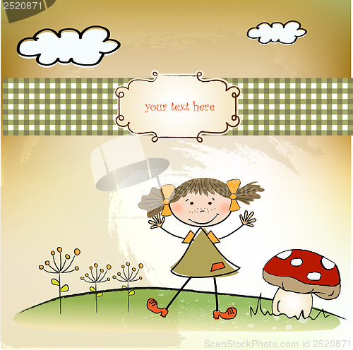 Image of fun background with little girl