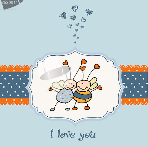 Image of  love card with bees