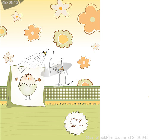 Image of welcome baby card with chicken