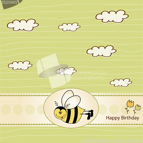 Image of birthday greeting card with bee