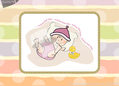 Image of baby girl shower card