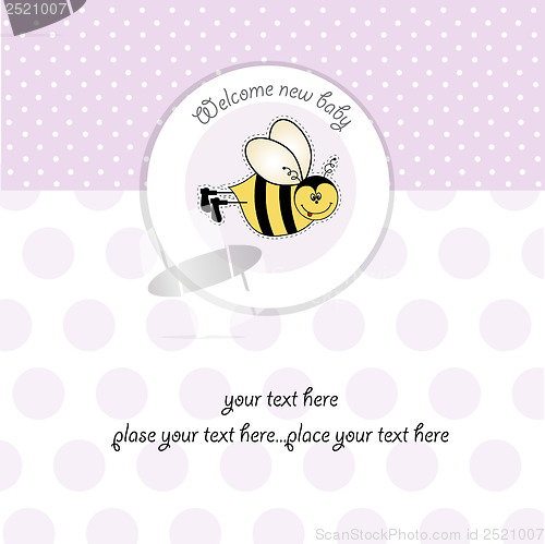 Image of baby shower card with funny little bee
