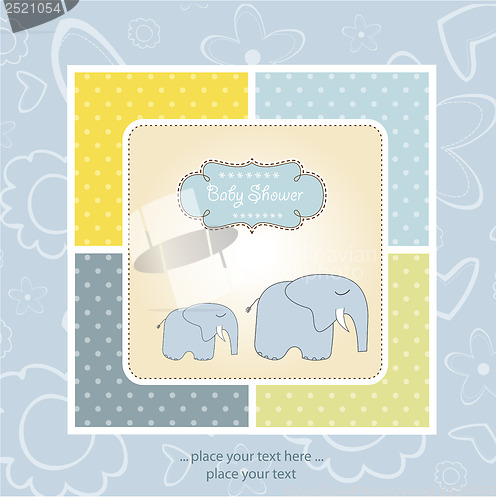 Image of new baby announcement card with elephant