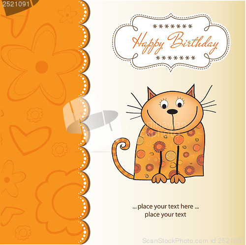 Image of new baby shower card with cat