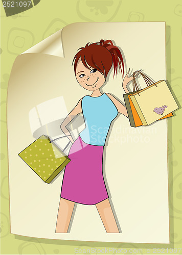 Image of pretty girl at shopping