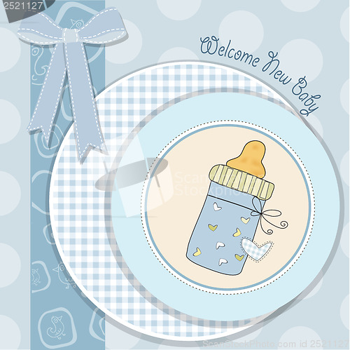 Image of baby shower card with bottle milk
