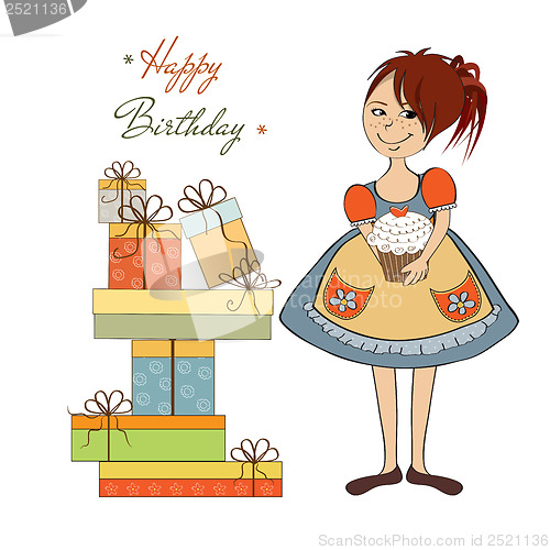 Image of girl with birthday cake