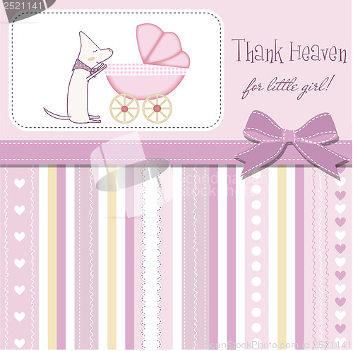 Image of New baby girl announcement card