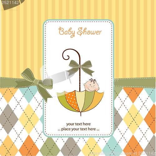 Image of baby shower card with umbrella