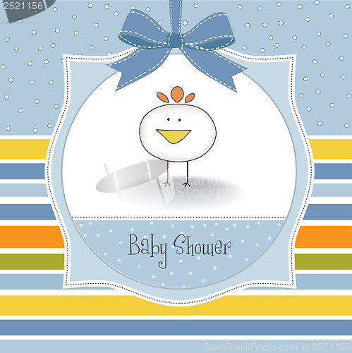 Image of new baby announcement card with chicken