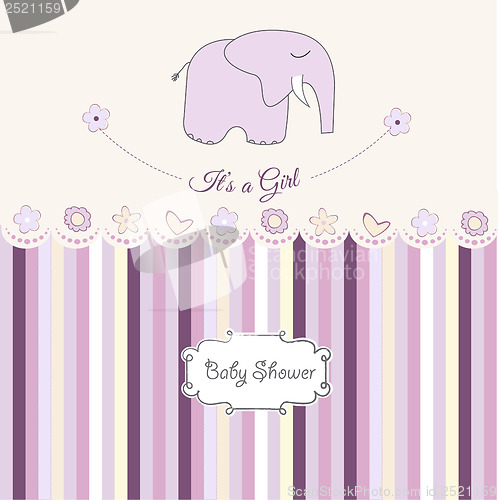 Image of romantic baby girl announcement card