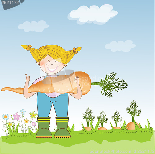 Image of gardener to harvest carrots