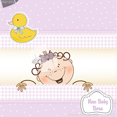Image of baby girl announcement card