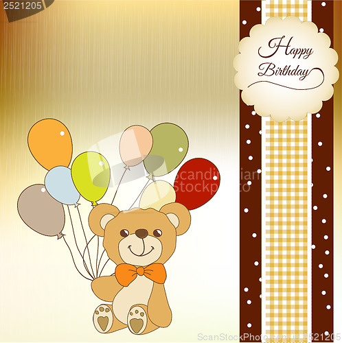 Image of baby shower card with cute teddy bear