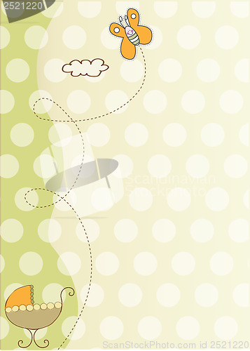 Image of baby shower card with cute stroller