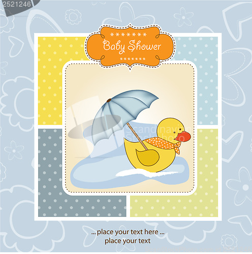 Image of baby  shower card with duck toy