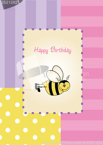 Image of baby shower card with funny little bee