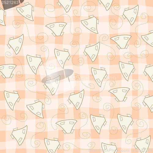 Image of childish seamless pattern with baby dresses