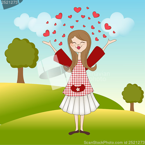 Image of pretty girl in love