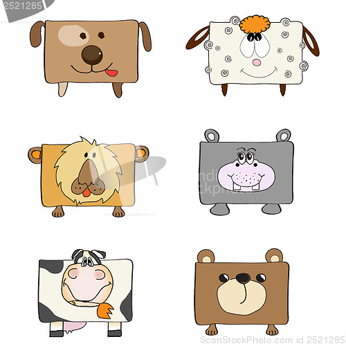 Image of baby shower card with funny cube animals