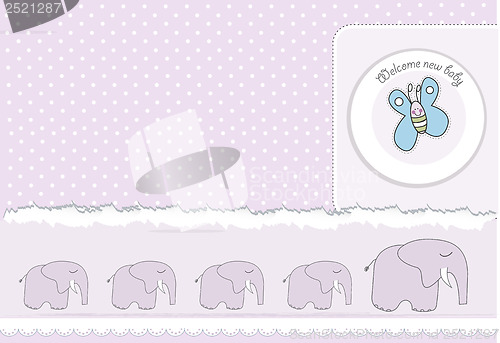 Image of new baby announcement card with elephant