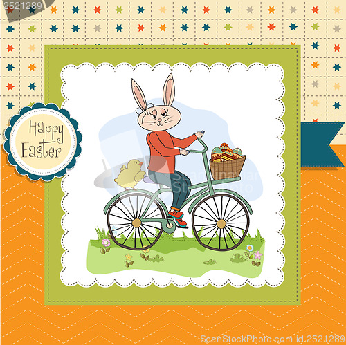 Image of Easter bunny with a basket of Easter eggs