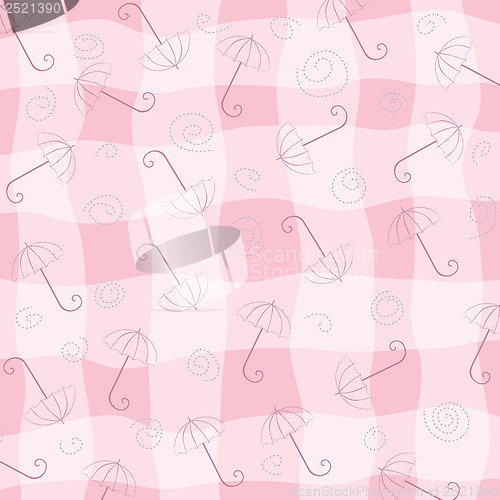 Image of childish seamless pattern with umbrellas