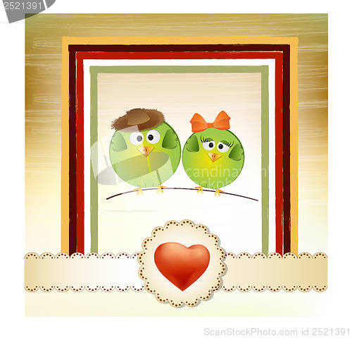 Image of Birds couple in love