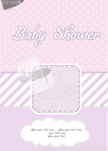 Image of baby girl shower card