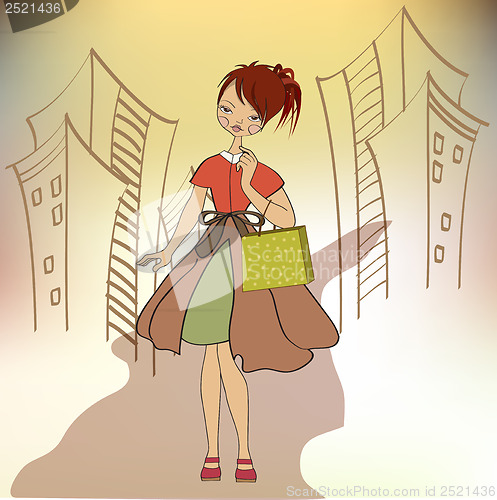 Image of girl at shopping