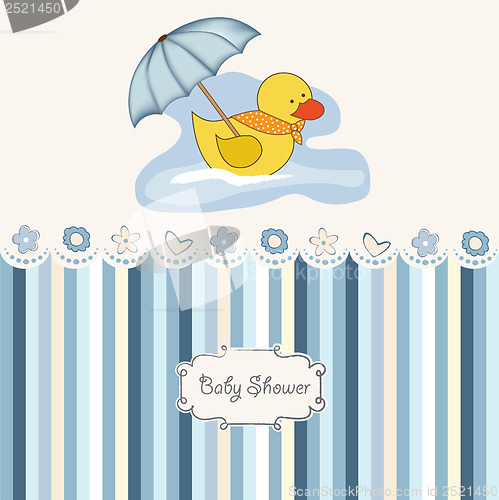 Image of baby  shower card with duck toy