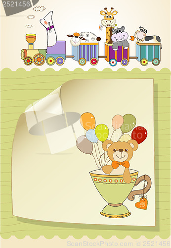 Image of baby shower card with cute teddy bear