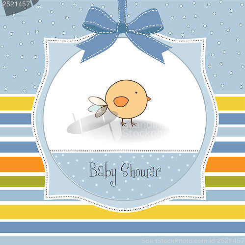 Image of new baby announcement card with chicken