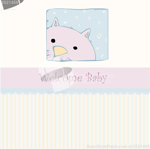 Image of new baby shower card with cat