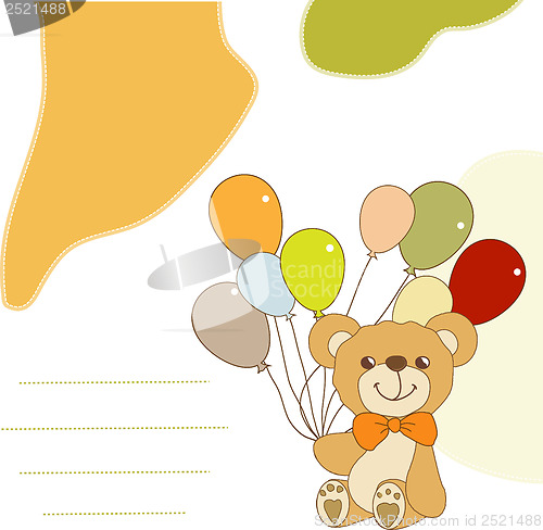 Image of baby shower card with cute teddy bear