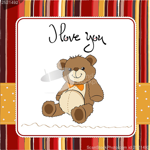Image of love card with a teddy bear