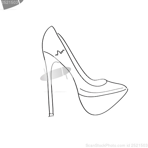 Image of Shoes on a high heel isolated on white background